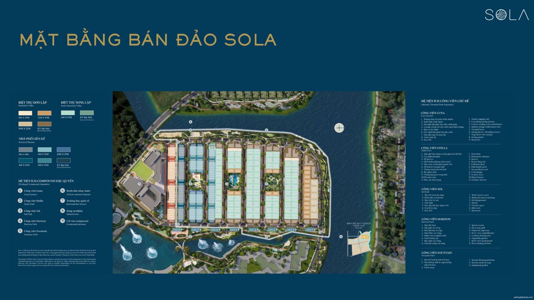 Mặt bằng bán đảo SOLA The Global City | Full layout chi tiết