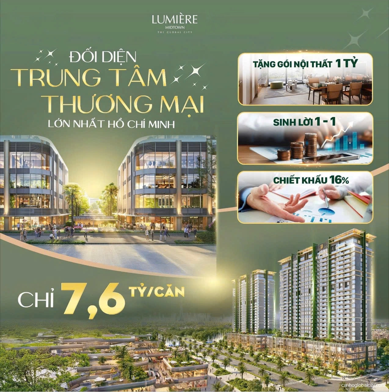 Chính sách ưu đãi căn hộ Lumiere Midtown The Global City