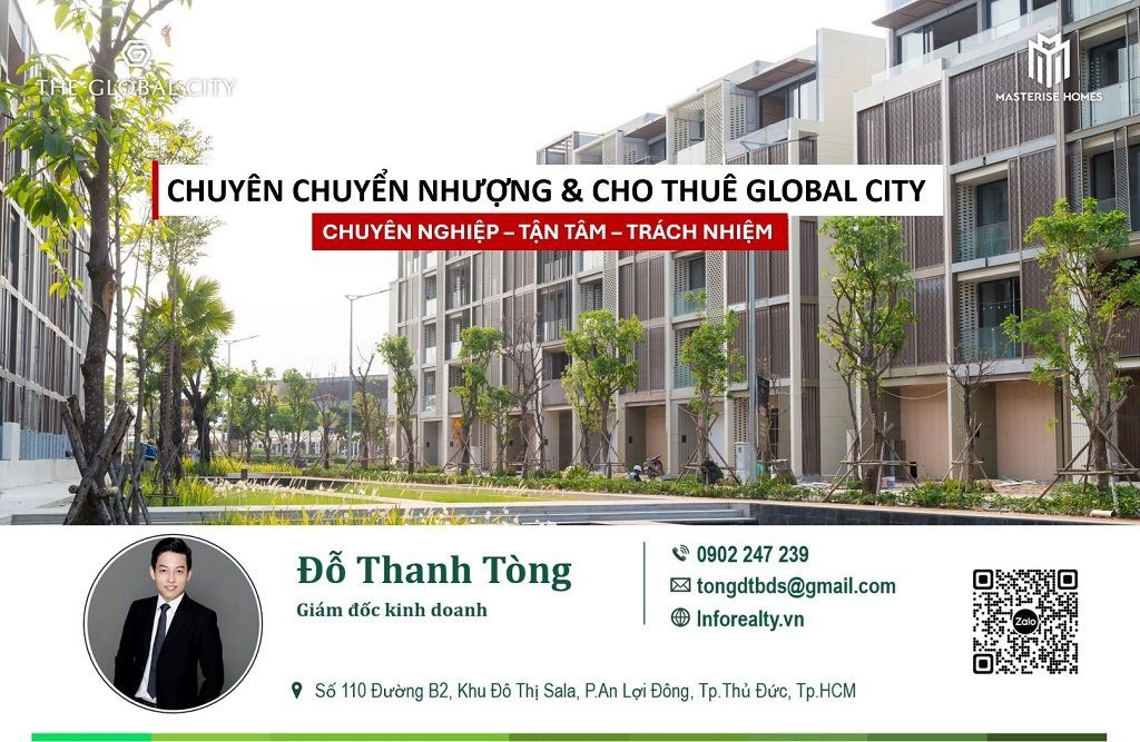 Chuyển nhượng nhà phố Global City – LK7 – Đường 20m và công viên – Giá bán: 37 tỷ