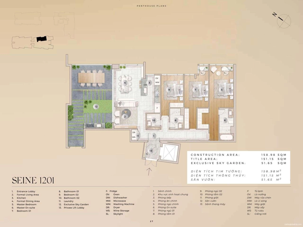 Mặt bằng căn hộ The River Thủ Thiêm | Full layout chi tiết