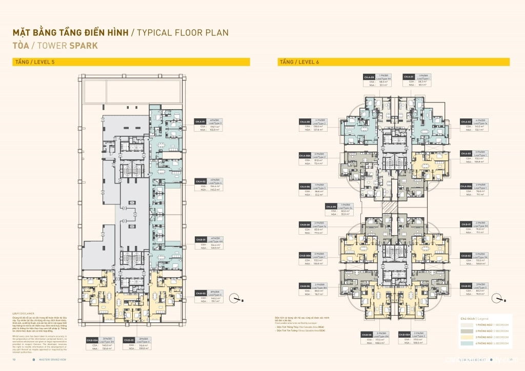  Mặt bằng căn hộ Masteri Grand View tòa Spark