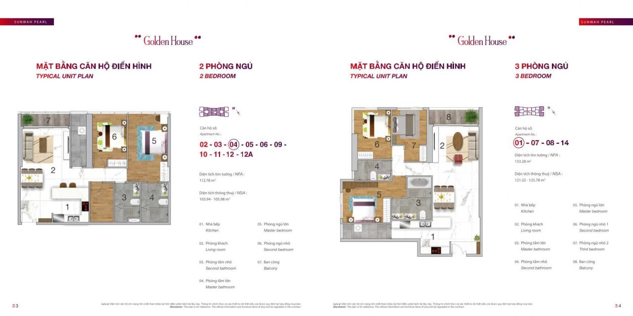 Layout thiết kế căn hộ tháp Golden House - Sunwah Pearl Layout thiết kế căn hộ tháp Golden House - Sunwah Pearl