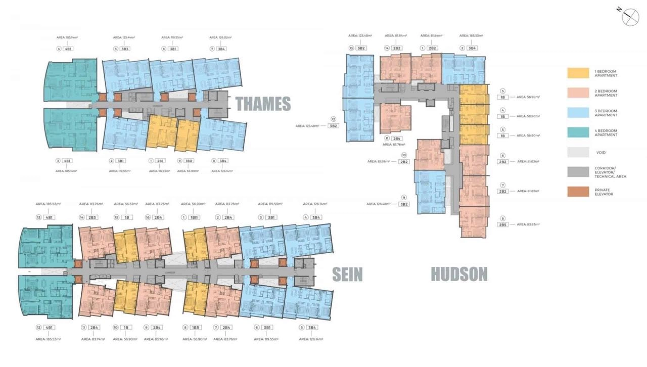 Mặt bằng căn hộ The River Thủ Thiêm | Full layout chi tiết