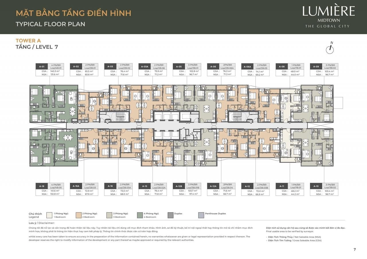 Mặt bằng căn hộ Lumière Midtown | Full Layout chi tiết