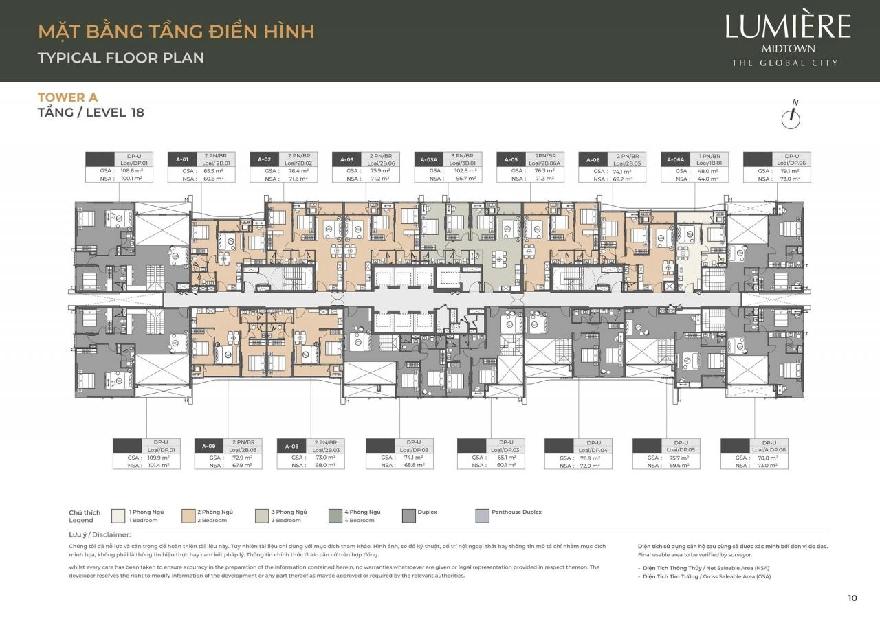 Mặt bằng căn hộ Lumière Midtown | Full Layout chi tiết