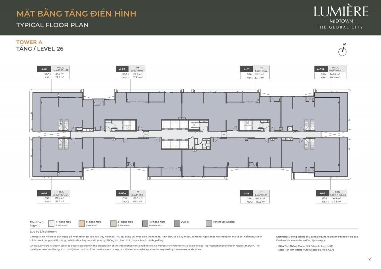 Mặt bằng căn hộ Lumière Midtown | Full Layout chi tiết