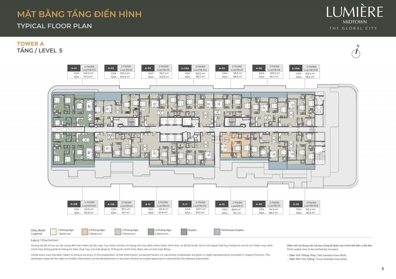 Mặt bằng căn hộ Lumière Midtown | Full Layout chi tiết