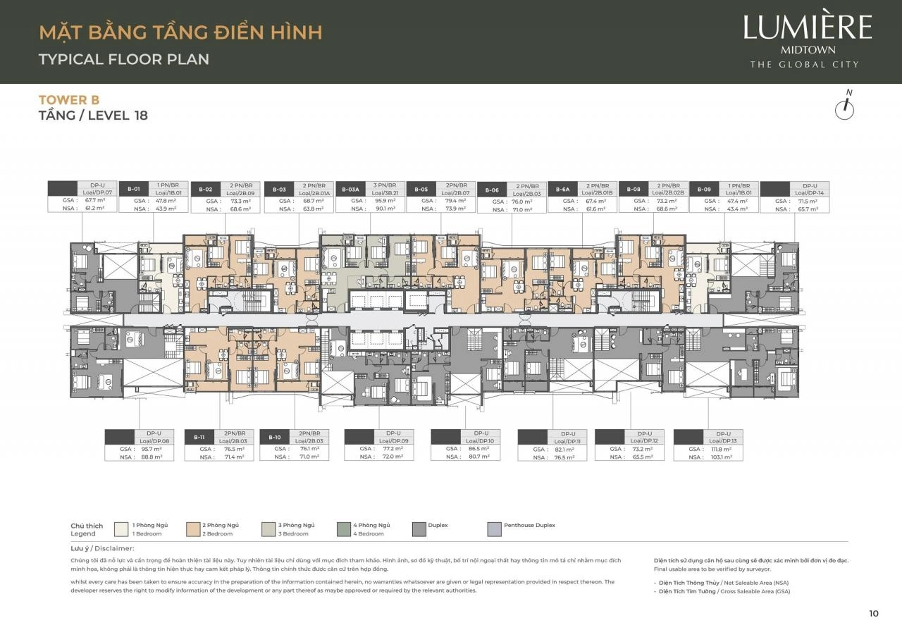 Mặt bằng căn hộ Lumière Midtown | Full Layout chi tiết