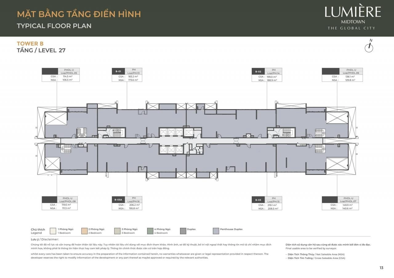 Mặt bằng căn hộ Lumière Midtown | Full Layout chi tiết