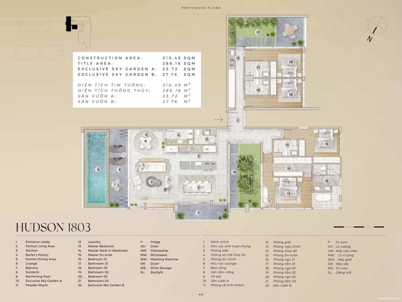 Mặt bằng căn hộ The River Thủ Thiêm | Full layout chi tiết