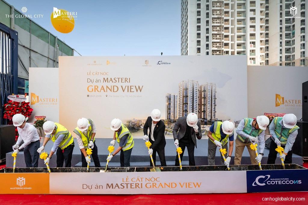 Tiến độ Masteri Grand View 2026: Chính thức cất nóc ngày 29/01