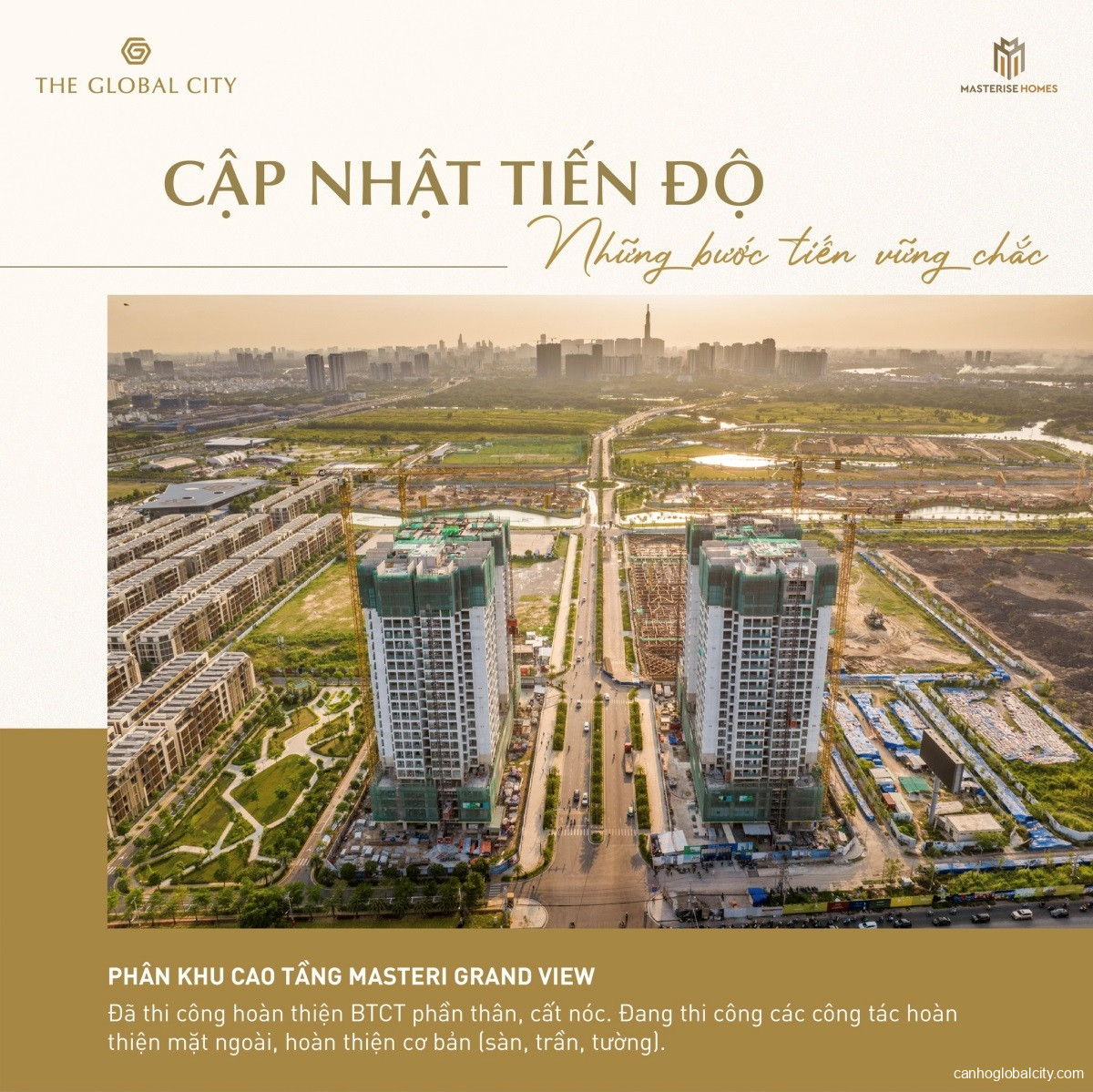 Cập nhật tiến độ The Global City tháng 3/2026 mới nhất