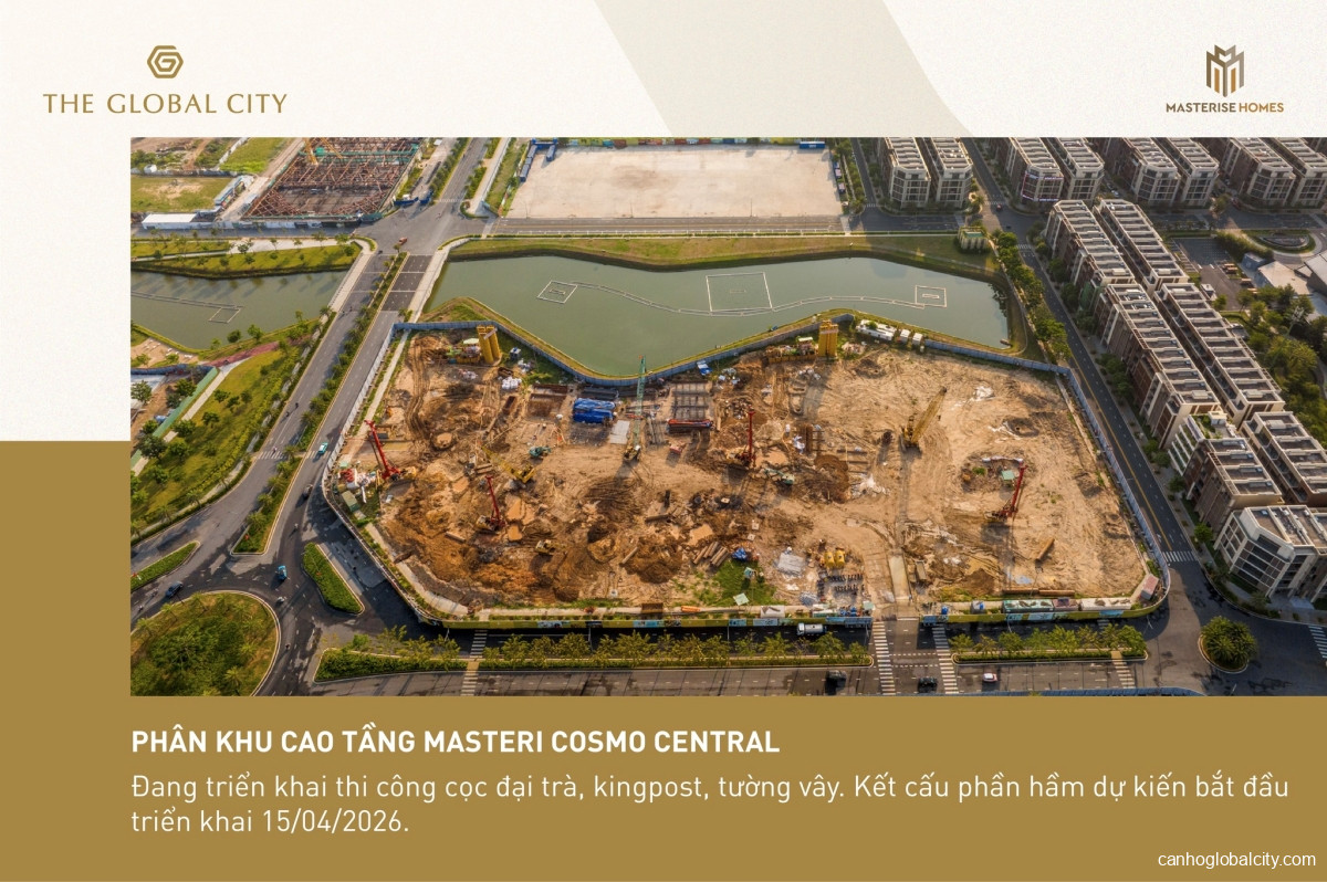 Cập nhật tiến độ The Global City tháng 3/2026 mới nhất